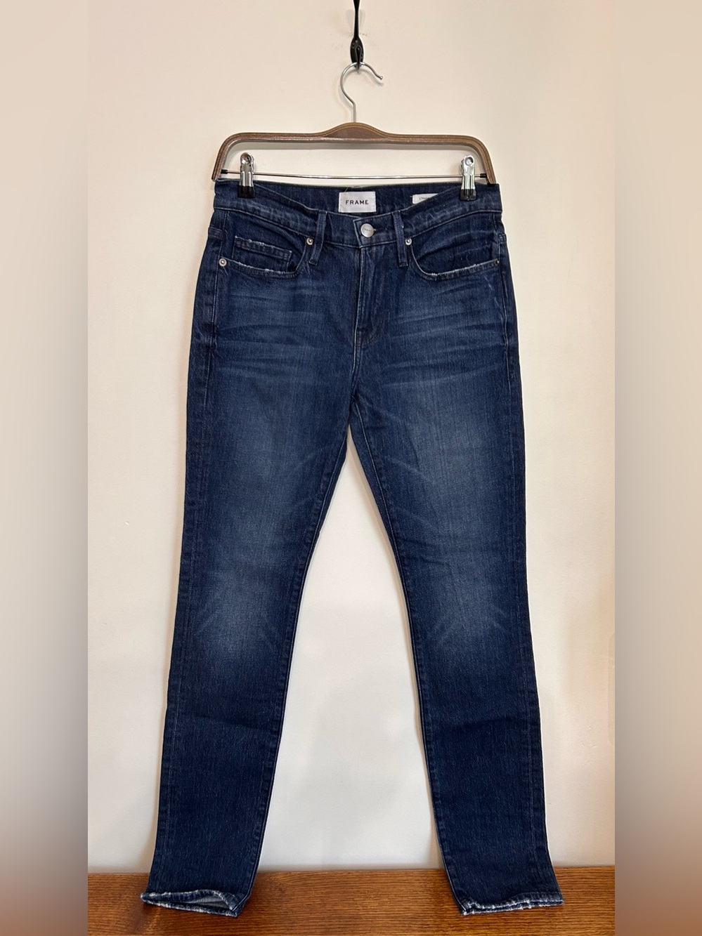 FRAME “L’HOMME SKINNY” DARK WASH DENIM